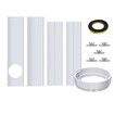 67-220cm Air Conditioner Sliding Door AC Vent Kit, Universal Adjustable PVC Balcony Seal Kit Plates  5.1&quot; and 5.9&quot; Diameter Portable AC Exhaust Hose