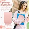 Travel Mirror for Makeup, Rechargeable Light up Mirror with 72 LED Lights and 1000mAh Batteries (Pink)