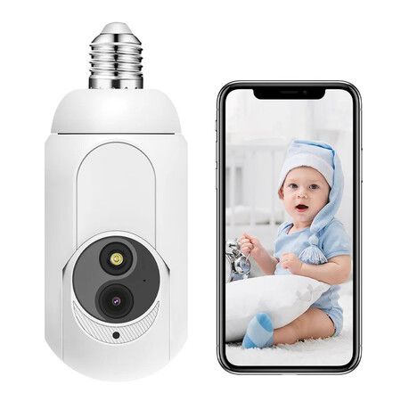 1080P Baby Monitor Camera Surveillance Colorful Night Vision Intercom Babysitter Security Version 360 Degree Full Color HD Pet Safety and Protection