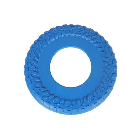 Blue Dog Rubber Flying Disc Toy Lightweight Durable and Water-Resistant Frisbee for Dogs 2-Pack