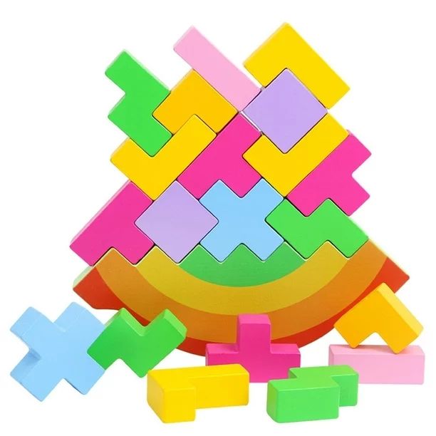 Tetra Tower Balance Game Rainbow Color Design Funny Stacking Toys for Kids Child Age 4+