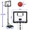 1.6-2m Basketball Hoop Ring Stand System with Scoreboard Rim Net Ball Portable Backboard Kids Adults Training Station Playground Adjustable Height