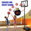 1.6-2m Basketball Hoop Ring Stand System with Scoreboard Rim Net Ball Portable Backboard Kids Adults Training Station Playground Adjustable Height