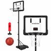 1.6-2m Basketball Hoop Ring Stand System with Scoreboard Rim Net Ball Portable Backboard Kids Adults Training Station Playground Adjustable Height