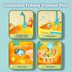 Fishing Game Table Toy With Running Water Children Role Play Electric Pool Outdoor Backyard Activity Pretend Set