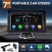 7 Inch Portable Car Stereo Head Unit Apple CarPlay Android Auto Bluetooth Audio Radio MP5 Player Camera System Touchscreen Sunshade