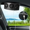 Car Ventilator Fan, 4000 RPM Car Exhaust Fan 3 Fans with 2 Levels for All Cars, with Adhesive Strip (Black)