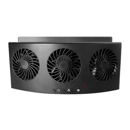 Car Ventilator Fan, 4000 RPM Car Exhaust Fan 3 Fans with 2 Levels for All Cars, with Adhesive Strip (Black)