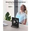 Portable Desk Fan, 3.5 to 10hrs Battery Operated Small USB Fan for Home Office Desktop, Black