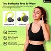 Bluetooth Headphones Wireless Earbuds IPX7 Waterproof Built-in Mic in/Over-Ear Earphones Bluetooth Earbud Perfect for Sports and Daily Use-Green