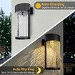 Outdoor Security Decorative Solar Outdoor Lights - Crackle Glass Patio and Fence Wall Lights Warm Light