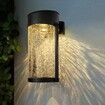 Outdoor Security Decorative Solar Outdoor Lights - Crackle Glass Patio and Fence Wall Lights Warm Light