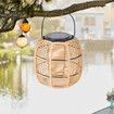 Outdoor Solar Lantern Hanging Lights Outdoor Tabletop Lamp Rattan Natural Lantern for Pathway Courtyard Patio Stair Garden