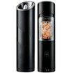 Gravity Electric Salt and Pepper Grinder Set,Adjustable Coarseness,Warm LED Light,One-handed Automatic Operation,Battery Powered,Black,Electric Pepper Mills (2Pack)