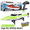 RC Speed,Boat Toy Gift, HJ806 2.4Ghz 200m Long Distance Remote Control Boat for Pool and Lakes, Distance Indicator, Auto Flip Function (Green)