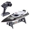 RC Speed,Boat Toy Gift, HJ806 2.4Ghz 200m Long Distance Remote Control Boat for Pool and Lakes, Distance Indicator, Auto Flip Function (Black)