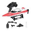 RC Speed,Boat Toy Gift, HJ806 2.4Ghz 200m Long Distance Remote Control Boat for Pool and Lakes, Distance Indicator, Auto Flip Function (Red)