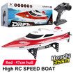 RC Speed,Boat Toy Gift, HJ806 2.4Ghz 200m Long Distance Remote Control Boat for Pool and Lakes, Distance Indicator, Auto Flip Function (Red)