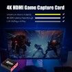 4K Game HDMI Video USB3.0 Capture Card Live Streaming Share for PS5 PS4 Switch Wii U DSLR Xbox on OBS Support Windows, Mac, Zero Latency HDMI Pass-Through