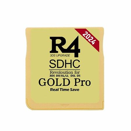 2024 R4 Card for 3DS DSL XL/LL SDHC Adapter Burning Card Game Card Digital Memory Card Flashcard- Gaming Accessories Portable R4 Card DS (Gold)