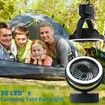 Black Portable Camping Fan, Small Tent Fan with Hanging Hook, 3000mAh USB Battery Fan with LED Lights for Desk, Bedroom, Travel & Emergency Kit