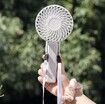 White Handheld Fan,2000mAh Portable Fan Mini fan Small Personal Fan,Desk Fan Hand Held Fan Rechargeable Battery Operated Cooling Electric Fan