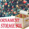 Christmas Baubles Storage Box, Bag Store Up to 64 Baubles, 4 Layered Box, Organizer 30 x 30 x30 cm (Golden)