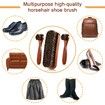 3 Pieces Horsehair Shoes Polish Brushes Kit Leather Shoes Boots Care Clean Polish Daubers Applicators