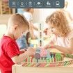 Kids Games Domino Train Toys: 180PCS Automatic Stacking Creative Game 3+ Year Old - Stem Montessori Toy for Boys Age3+ Summer Autistic Christmas Birthday Gifts 5 6 Toddler Girls Ages 3+ (Pink)