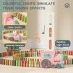 Kids Games Domino Train Toys: 180PCS Automatic Stacking Creative Game 3+ Year Old - Stem Montessori Toy for Boys Age3+ Summer Autistic Christmas Birthday Gifts 5 6 Toddler Girls Ages 3+ (Pink)