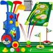Golf Club Set for Kids,Indoor Outdoor Sports Toys for Boys Girls Ages 3+ Year Old,Kids Birthday,Toddler Golf Set with Golf Board,Putting Mat,8 Balls,4 Golf Clubs,Golf Cart (With Stand)