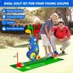 Golf Club Set for Kids,Indoor Outdoor Sports Toys,Christmas Birthday Gift Kids,Toddler Golf Set with 4 Clubs,8 Balls,2 Practice Holes,Shoulder Strap,Ages 3+