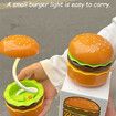 Small Desk Lamp Hamburger Cute Night Light, Foldable Rechargeable Kids Table Lights Novelty Reading Lamps with Pencil Sharpener Gift for Kids