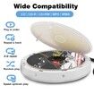 Portable CD Player Built-in Speaker Stereo, Personal Walkman MP3 Players 2000mAh Rechargeable Compact Car Disc CD Music Player USB Play Anti-Shock Protection (White)