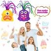 2PCS Fun Hair Pulling Fidget Screaming Monster Toys,Anti Anxiety Toys and Venting Novelty Toys,Different Screams Made by Hair Pulling,for Age3+ Kids Boys and Girls (Yellow&Purple)