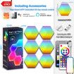 6 Pack-Glide Hexa Light Panels,Hexagon LED Wall Lights, Wi-Fi Smart Home Decor Creative Wall Lights with Music Sync, Christmas， Gaming Decor,