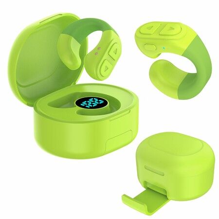 Tiktok Scroll Ring with Bluetooth,Kindle App Remote Page Turner Clicker,with Mobile Phone Holder,Wireless Camera Shutter Selfie Button-Compatible with iPhone,iPad,Android (Green)