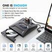 External CD DVD +/-RW Drive,CD Burner with SD Card Reader and USB 3.0+2.0+Type-C Input Ports,Portable CD-ROM DVD Player Optical Disk Drive for Laptop PC Windows 11/10/8/7,Linux,Mac OS