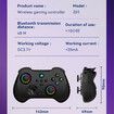 Wireless Game Controller for PC/iOS/Android/Switch, Remote Gamepad with Joystick Adjustable Turbo Vibration Supports Multi-Platform&App-