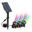 Solar Pond Lights, 3 in 1 RGB Color Changing Underwater Pond Lights, Outdoor Waterproof LED Landscape Spotlights for Fish Tank Garden Yard Pool Pond Fountain Waterfall Decoration(3 Head Lamp)
