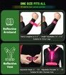 LED Reflective Vest Running Gear Set,USB Rechargeable Light Up Running Vest for Runners Night Walking with Waterproof Phone Bag,High Visibility Armband,Adjustable Waist&Shoulder for Men Women (Pink)