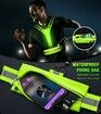 LED Reflective Vest Running Gear Set,USB Rechargeable Light Up Running Vest for Runners Night Walking with Waterproof Phone Bag,High Visibility Armband,Adjustable Waist&Shoulder for Men Women (Green)