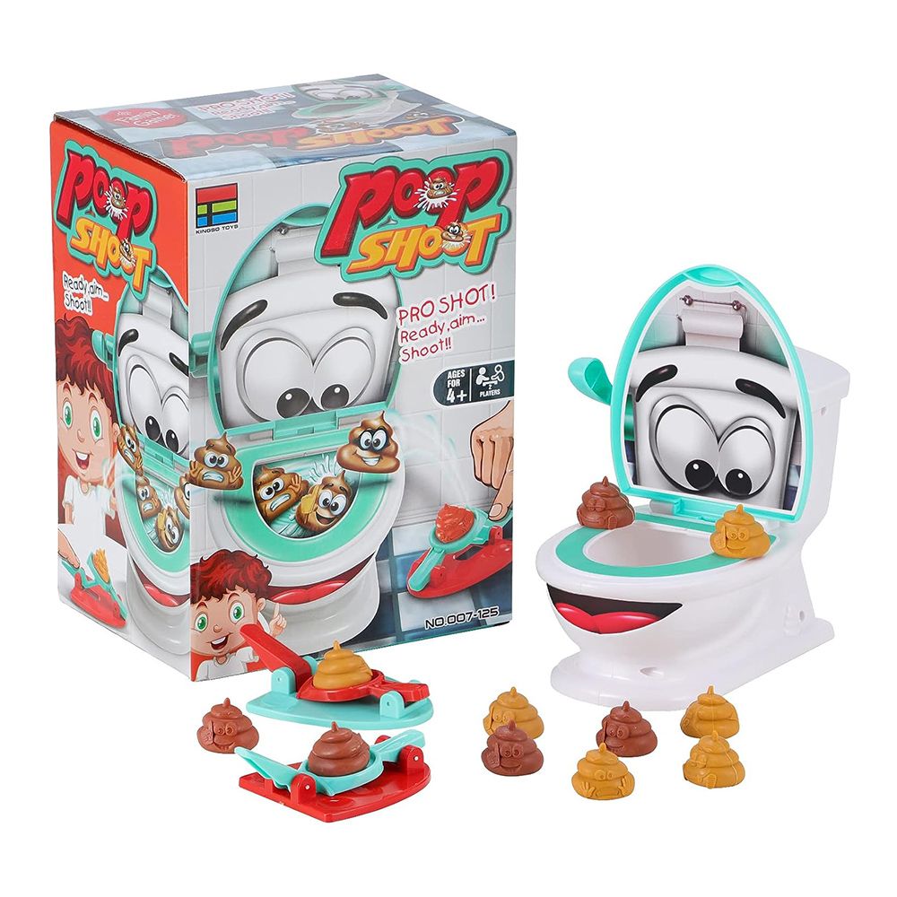 Family Poop Shoot The Toilet Creative Toy for 4 to 12 Years Boys and Girls,Include 12 Poops, 2 Launchers and A Sticker For Age 4+