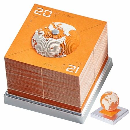  3D Paper Sculpture Earth Model Desk Calendar