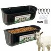 2 Pack Chicken Feeder Box Feed Trough and Waterer Bucket with Clips for Goat Duck Turkey Sheeple Pig Horse Chicken Deer Goose, Goat Feeder Supplies Color Black