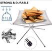 42 CM Portable Fire Pit, Camping Stainless Steel Mesh BBQ Accessories, Ultra Foldable Fire Pit for Patio, Camping, Barbecue, Backyard and Garden