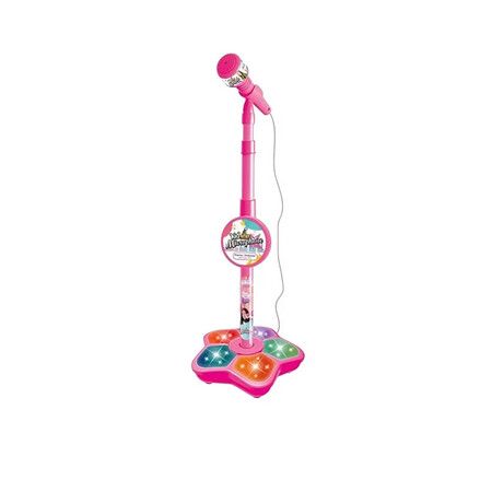 Kids Microphone Music Toy LED Lighting Powered Cute Enlightening Mic Plaything Birthday Gift Pink