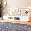 200cm TV Cabinet Stand Console Table Entertainment Centre Unit Television Media Storage Bench Living Room Furniture with 4 Drawers White