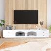 200cm TV Cabinet Stand Console Table Entertainment Centre Unit Television Media Storage Bench Living Room Furniture with 4 Drawers White