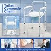 Commode Shower Chair 3 In 1 Toilet Seat Wheelchair Bathroom Bedside Adjustable Seating Folding With Arms